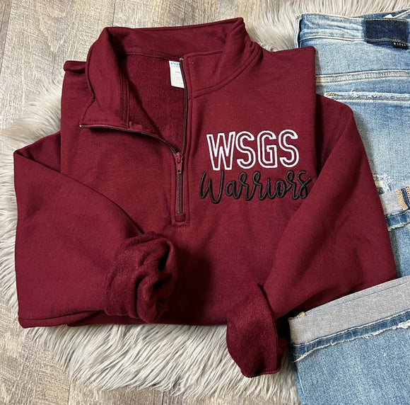 WSGS Warriors Maroon 1/4 Zip