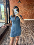 Collared Denim Mini Dress