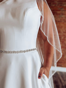 Rhinestone & Pearl Beaded Belt