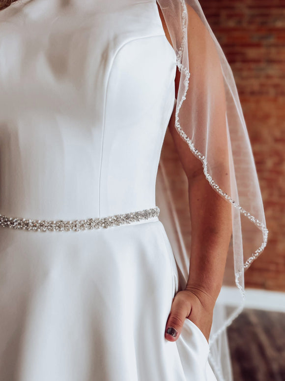 Rhinestone & Pearl Beaded Belt