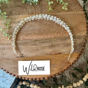 Pearls & Crystals Gold Headband