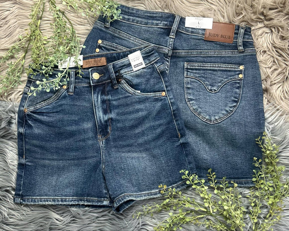 High Waist Stitch Detail Shorts
