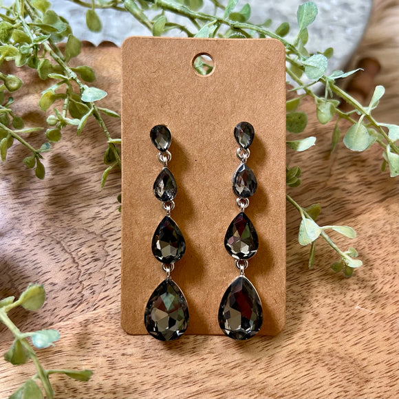 Four Linked Pear-Shaped Dangle Earrings