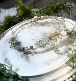 Flower Crystal Pearl Gold Hairband