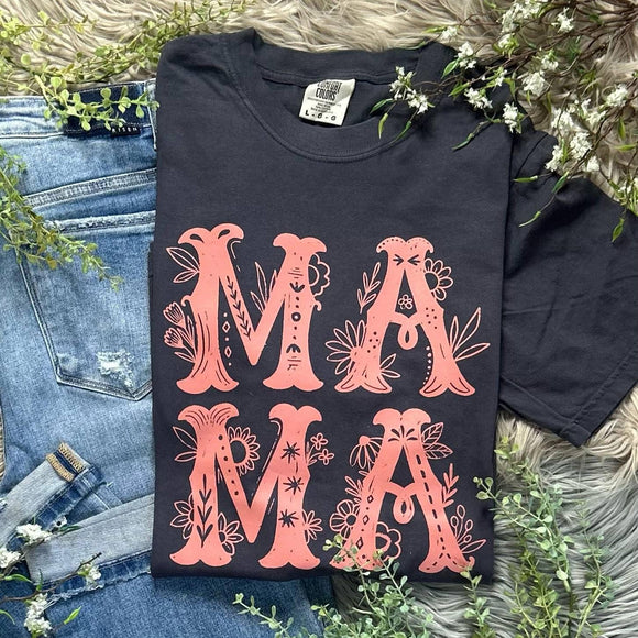 Mama Graphite Comfort Colors Tee