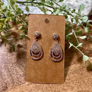 Rose Gold Linked Dangle Earrings