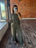 Ribbed Band Pants Set