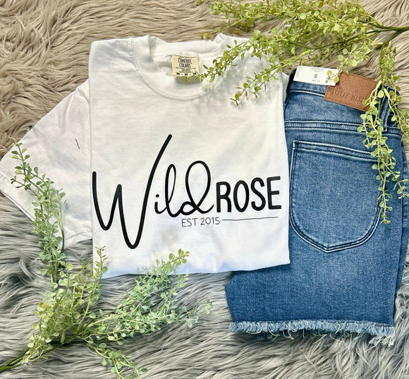 Wild Rose White Comfort Colors Tee
