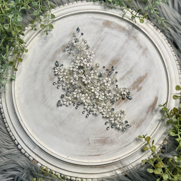 Flower Crystal Pearl Headpiece