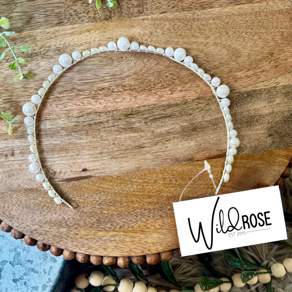 Simple Pearl Silver Headband