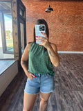 High Rise Raw Hem Shorts