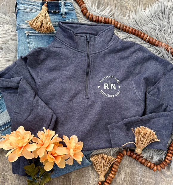 Registered Nurse Heather Navy 1/4 Zip