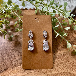 Top Flower Teardrop Dangle Earrings