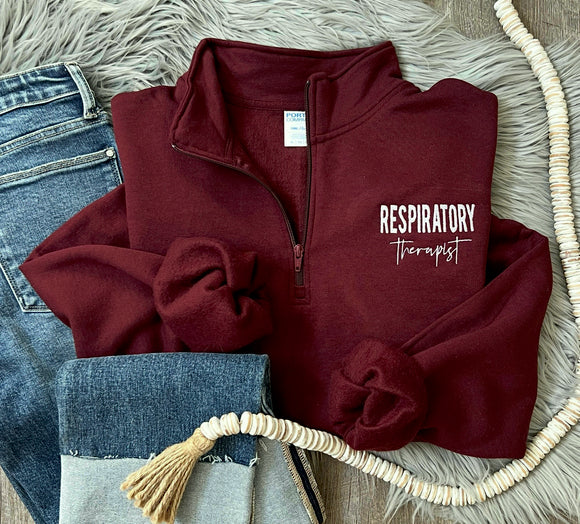 Respiratory Therapist Maroon 1/4 Zip