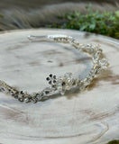 Pearl Crystal Flower Silver Hairband