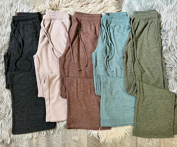 Ribbed Drawstring Lounge Pants