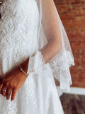 Chantilly Lace Fold Over Veil