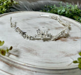 Pearl Crystal Flower Silver Hairband