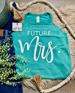 Future Mrs Teal Halter Tank