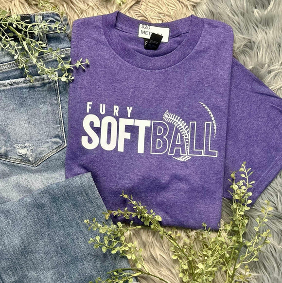Fury Softball Heather Purple Tee