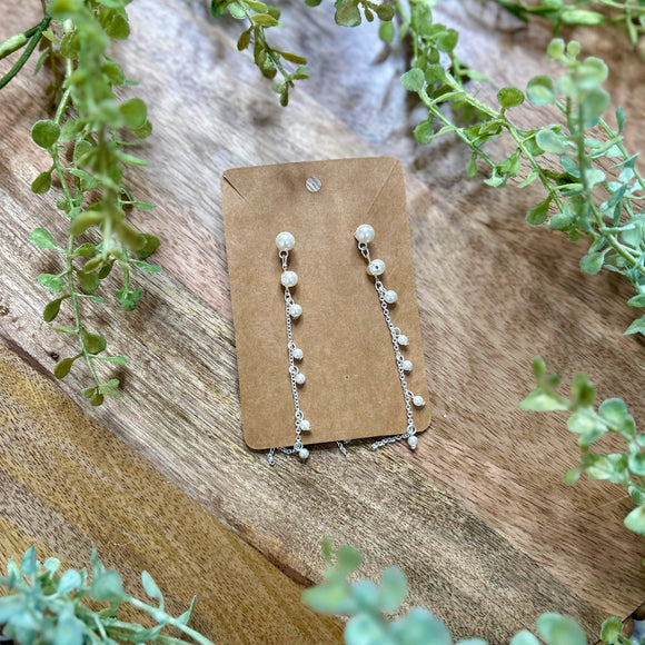 Pearl Bead Dangle Earrings