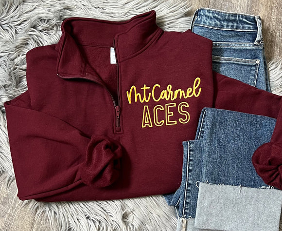 Mt Carmel Aces Maroon 1/4 Zip