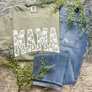 Floral Mama Sandstone Comfort Colors Tee