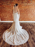 Crystal and Pearl Edge Cascade Fingertip Veil