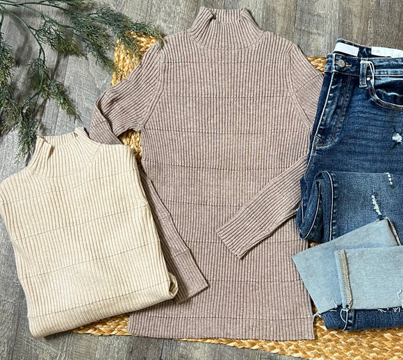 Fitted Pintuck Striped Long Sleeve