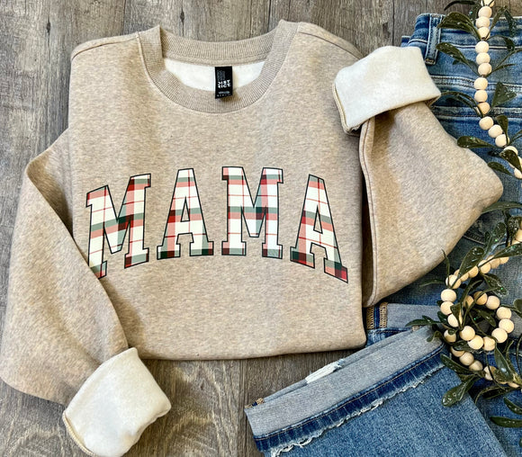 Plaid Mama Crewneck