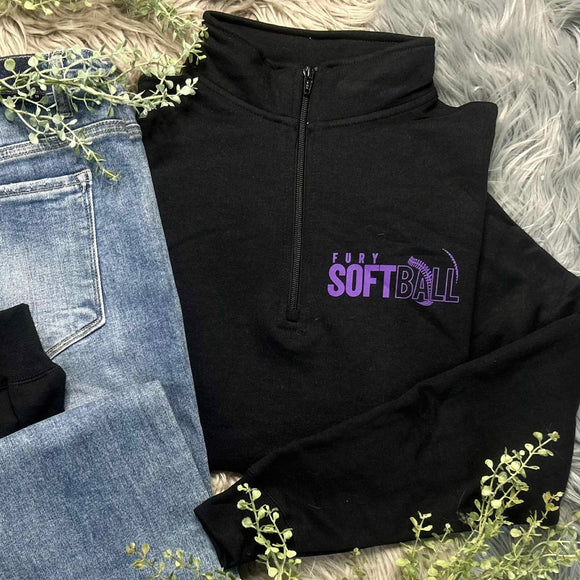 Fury Softball Black 1/4 Zip