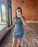 Collared Denim Mini Dress