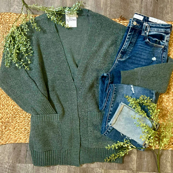 Melange Sweater Cardigan - Ash Jade
