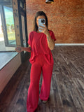 Ribbed Band Pants Set