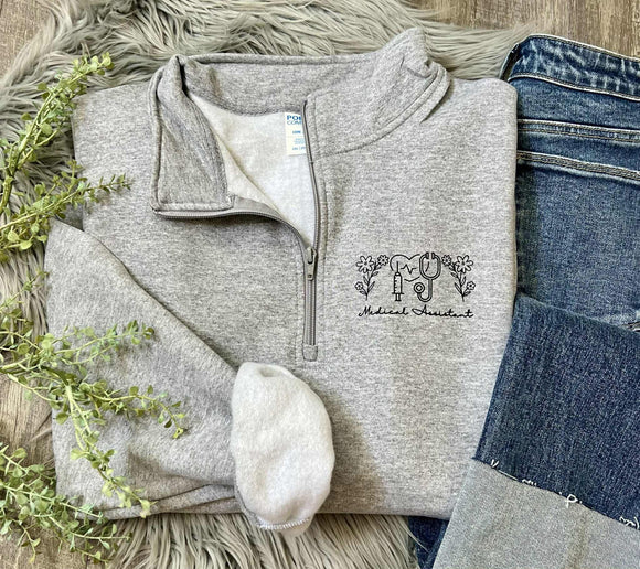 Medical Assistant Grey 1/4 Zip