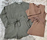 Ribbed Long Sleeve & Shorts Set