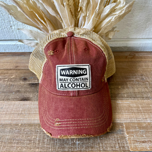 Warning May Contain Alcohol Trucker Hat