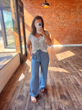 Chambray Wide Leg Pants