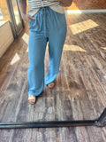 Chambray Wide Leg Pants