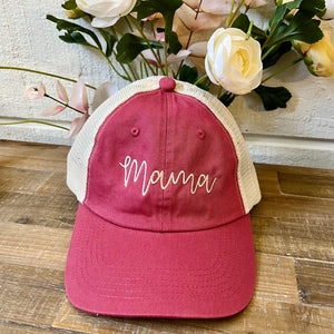 Mama Trucker Hat- Red