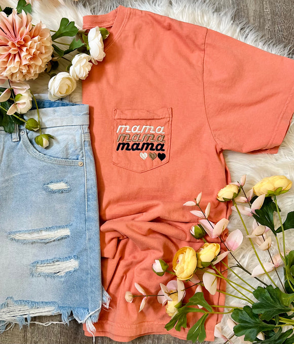 Mama Retro Repeat Pocket Tee