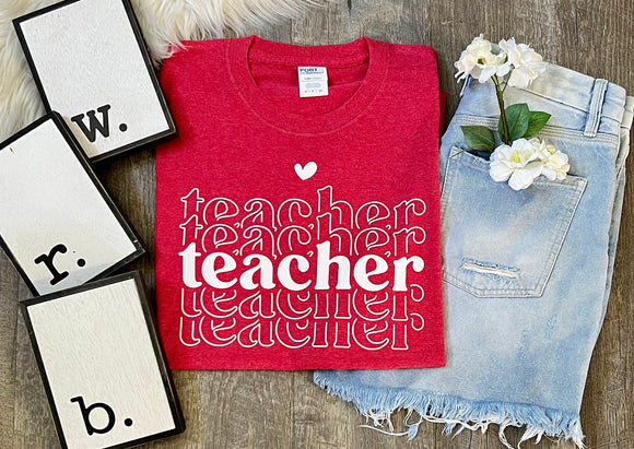 Teacher Repeat Red Tee