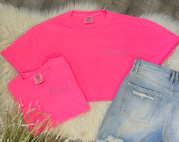 Mama & Mini Tees- Hot Pink