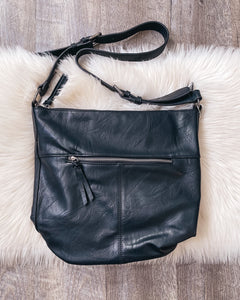 Nori Crossbody Bucket Bag Convertible Tote- Black