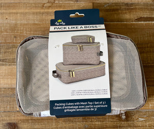Itzy Ritzy: Pack Like A Boss Packing Cubes- Taupe