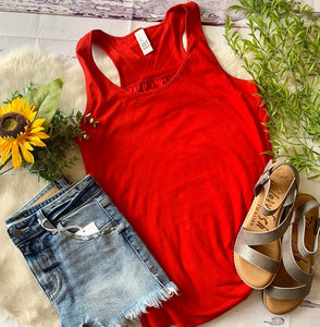 Gathered Back Tank : Red