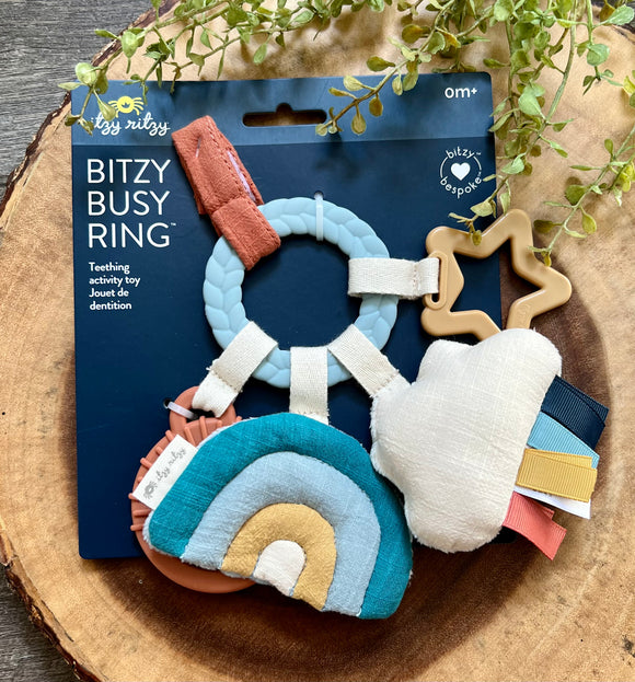 Itzy Ritzy: Bitzy Busy Ring Teething Activity Toy- Cloud