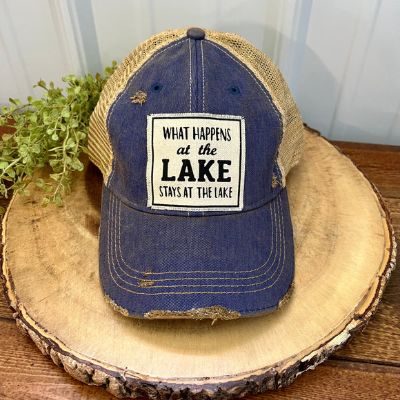 What Happens At The Lake Trucker Hat