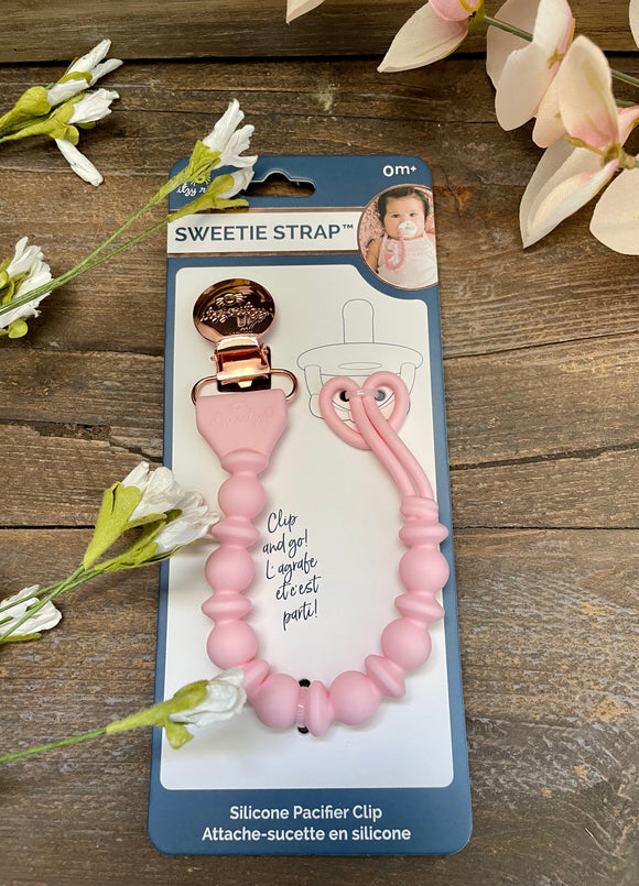 Itzy Ritzy: Beaded Pacifier Clip- Pink