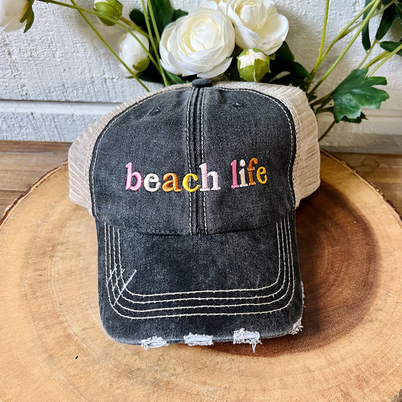 Katydid: Beach Life Trucker Hat- Black